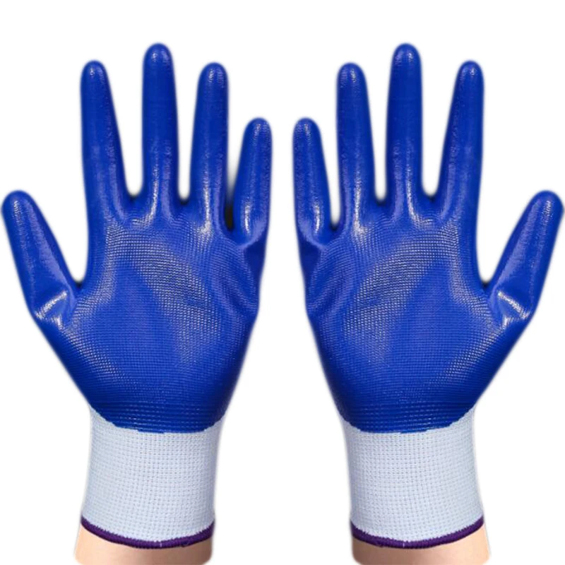 1Pair Nitrile Coated Working Gloves Anti-static Gloves For Work Safety Glove Driver Worker Builders Gardening Protective Gloves