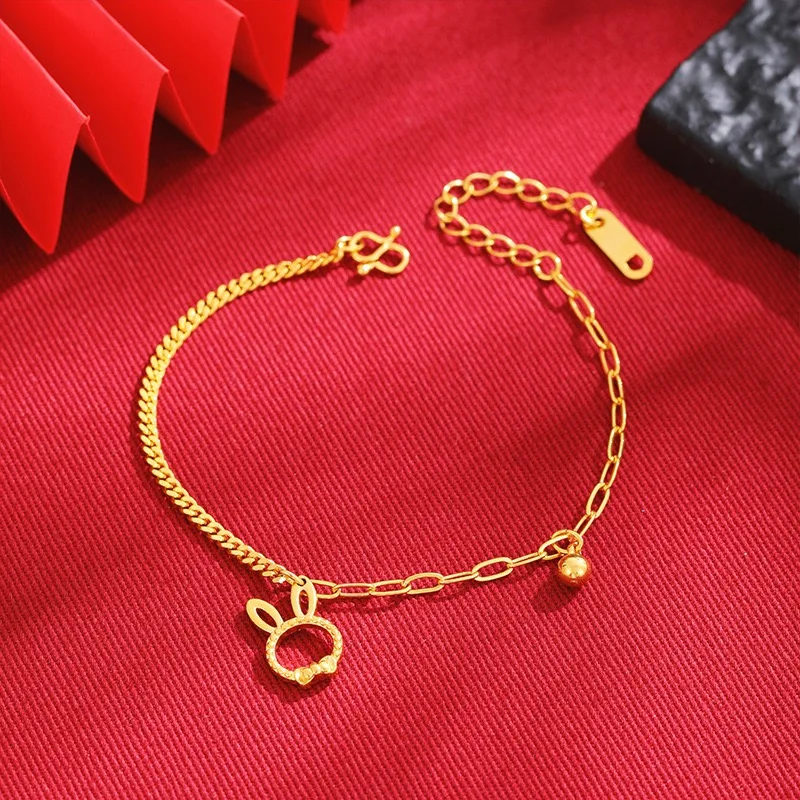 Luxurious 24K 9999 pure gold, elegant and romantic cute patterns, multiple styles of bracelets