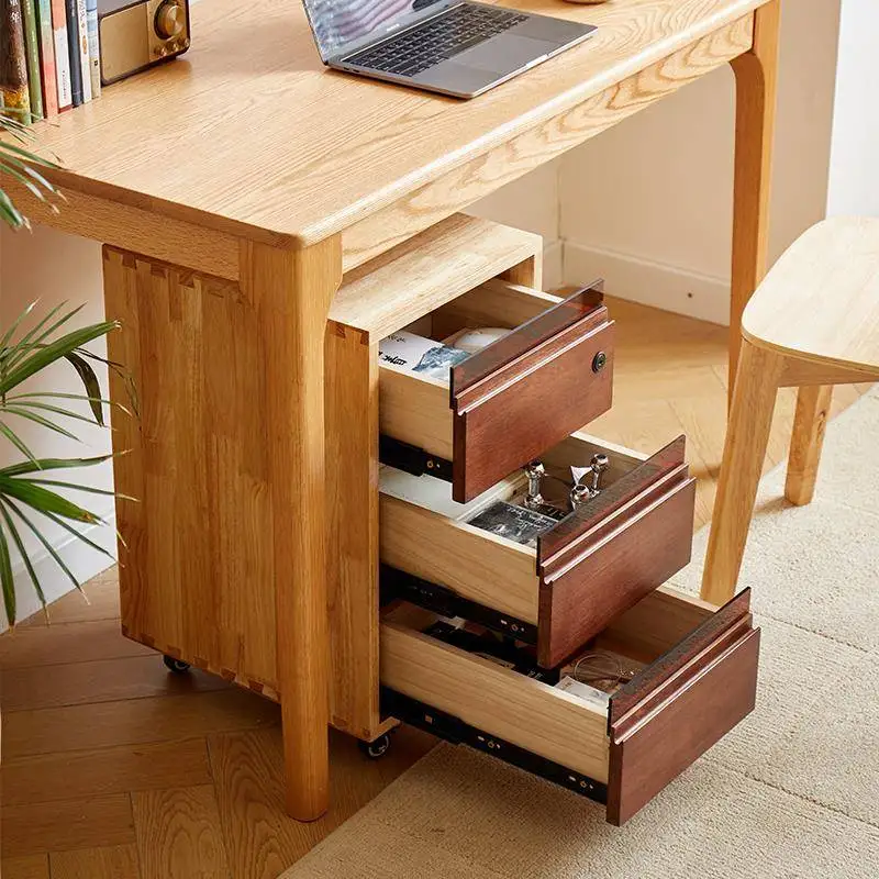 Picture 4: Solid wood dresser cabinet, used small apartment, study room document storage, large capacity living room tea set storage