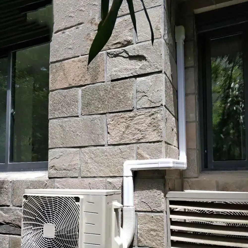 Durable 75*65mm Air Cond Lineset Cover System White PVC Wall Entry Mouth Flat Elbow Weather Resistance Wall Cap Connection Lines