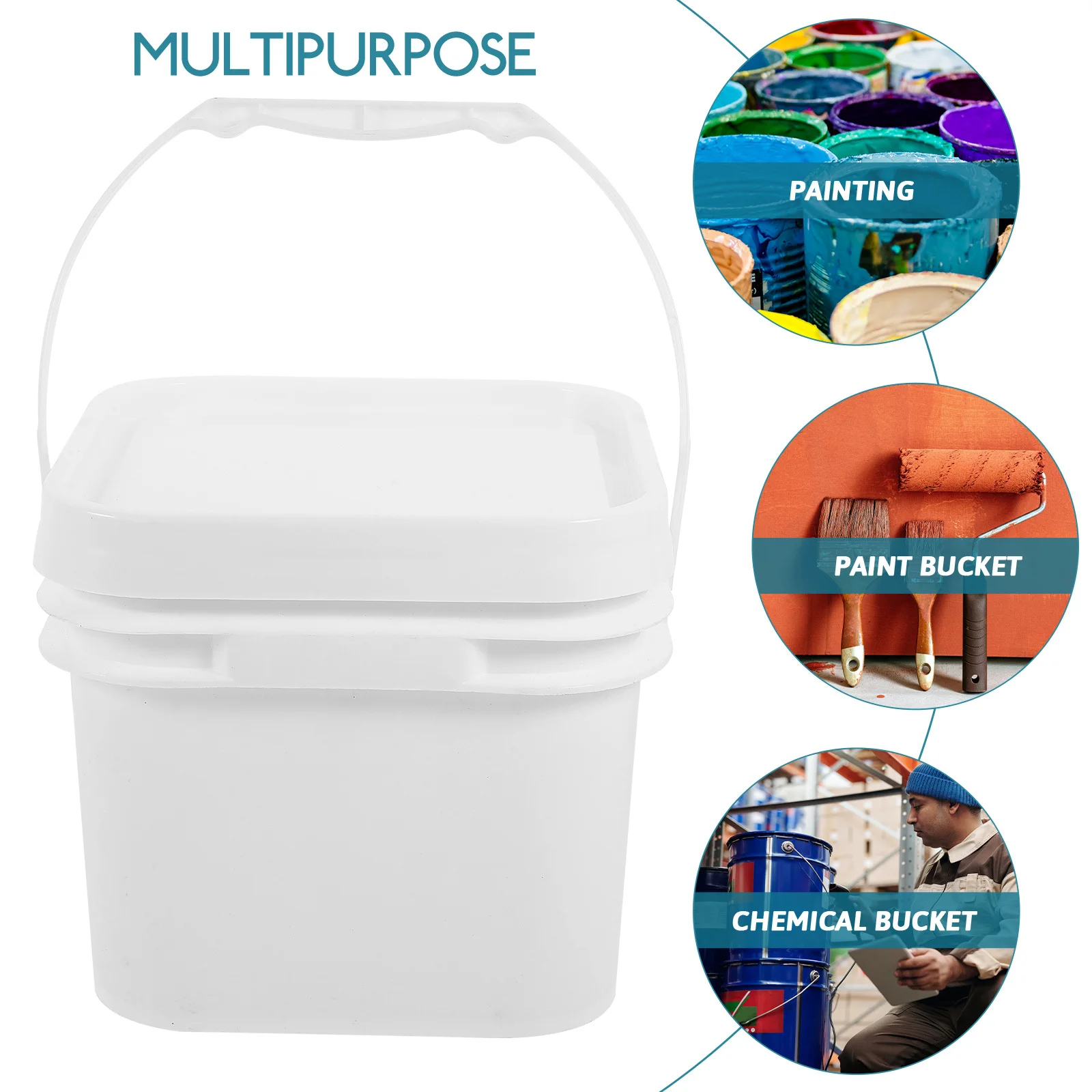 

Plastic Paint Storage Bucket Handled Container for Mixing Storing Paint and Pigments Bucket with Lid Storage Buckets with Lids