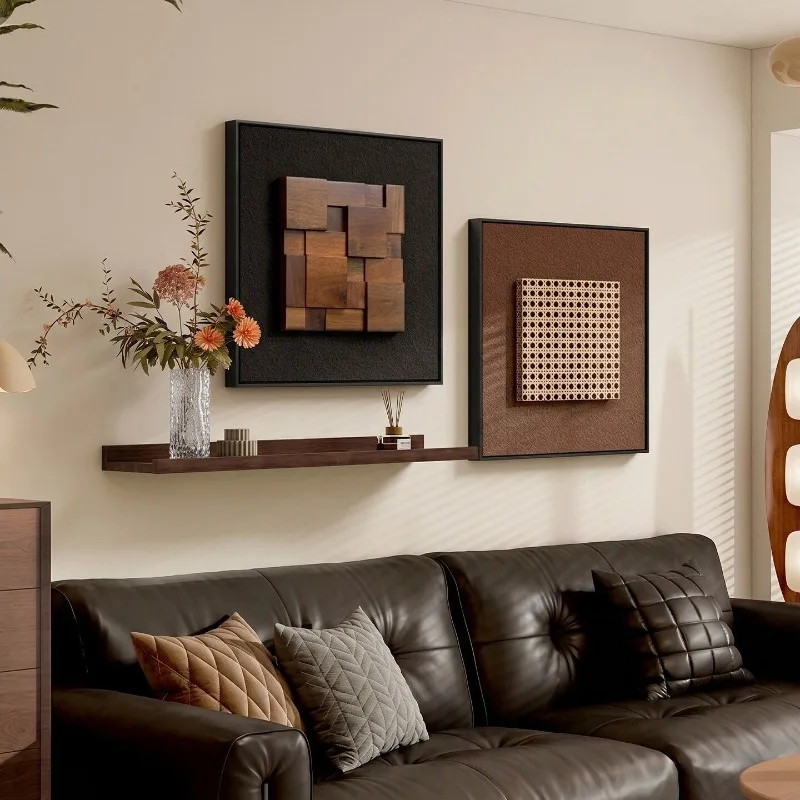 three-dimensional solid wood composite murals, living room paintings, sofa background wall decorative paintings, dining room