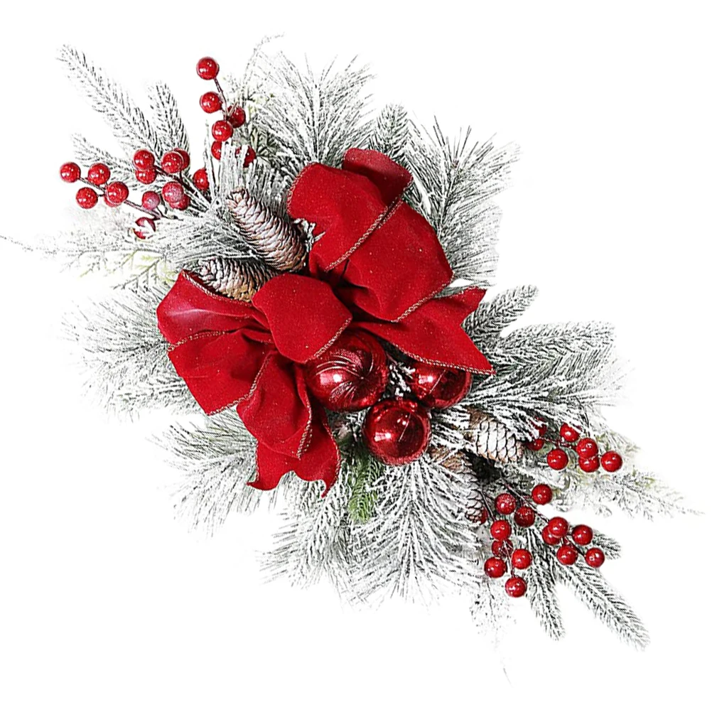 

Christmas Stair Wreath Red Bow Home Decor Hanging Centerpiece Practical Gift nament Showindow Door Decoration Party