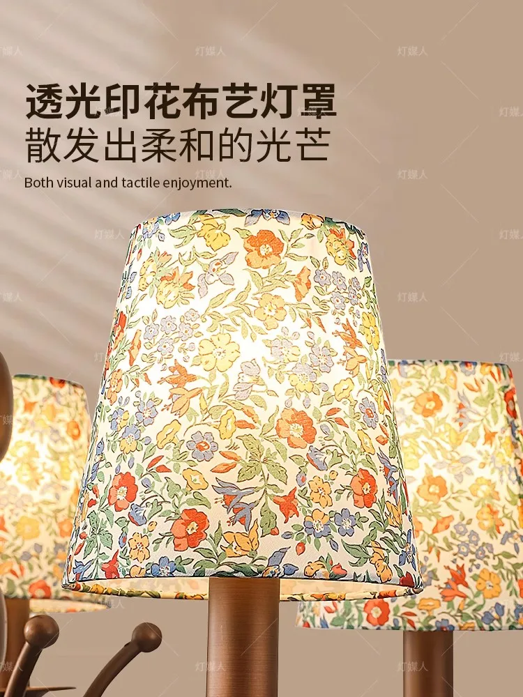 ثريا على الطراز الشمالي بسيطة للحديقة وغرفة المعيشة وغرفة النوم على الطراز الأوروبي مزيج من القماش ثريا البحر الأبيض المتوسط