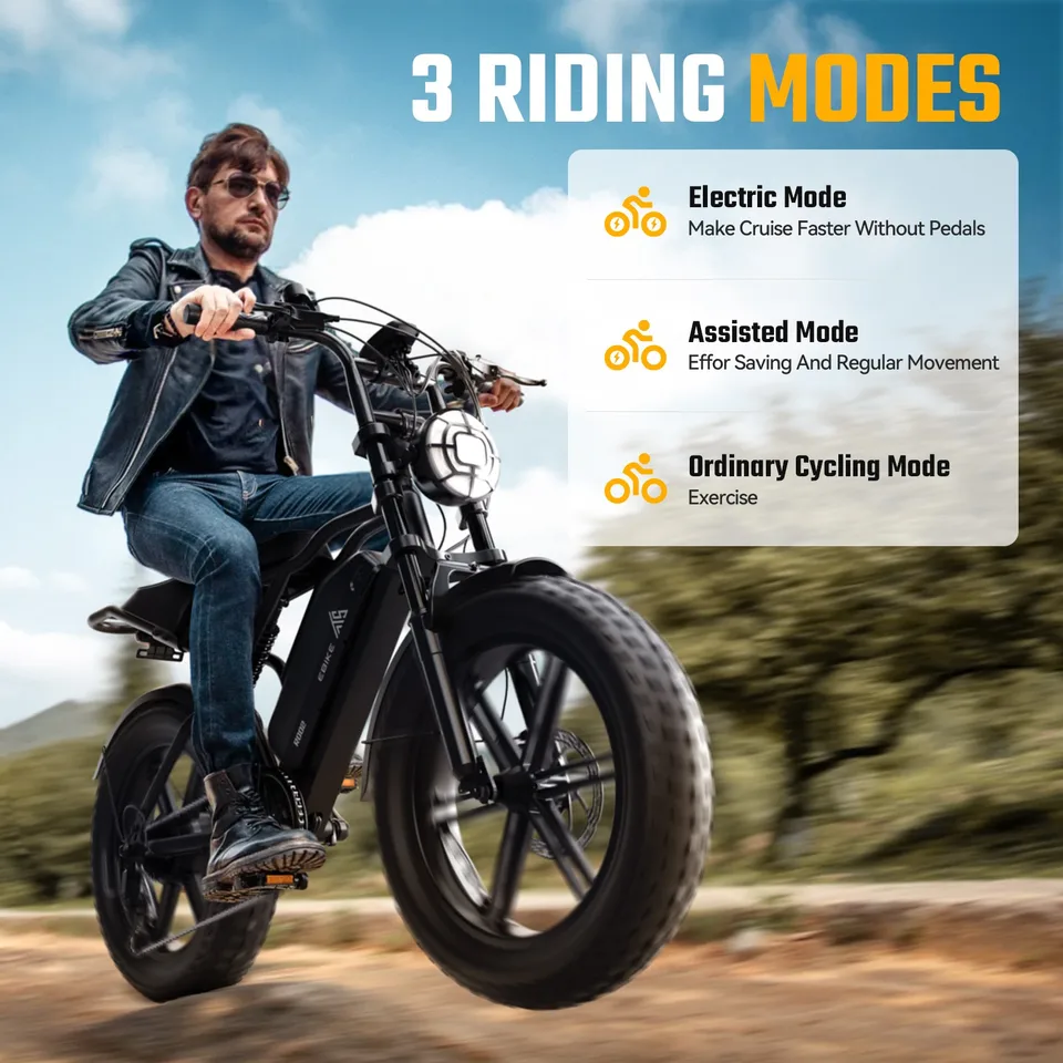  20"Electric Motorcycle 1500W Peak 32MPH 48V 15/25AH Battery Electric Bike US image 9