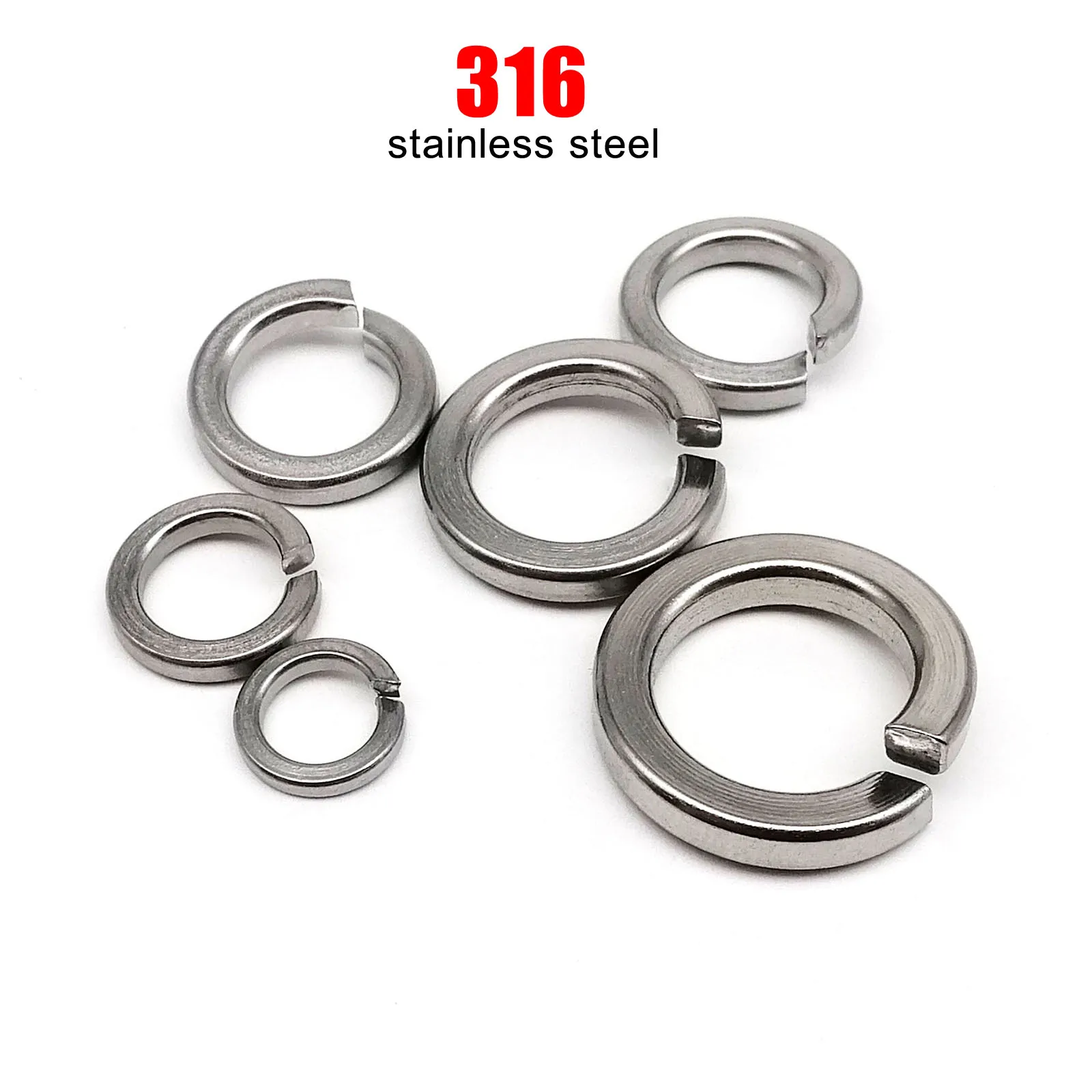 HZYUEGOU GB93 A4-70 316 Edelstahl-Feder-Sprengring, elastische Dichtung M1.6 M2 M2.5 M3 M4 M5 M6 M8 M10 M12 M14 M16 – Detail 2