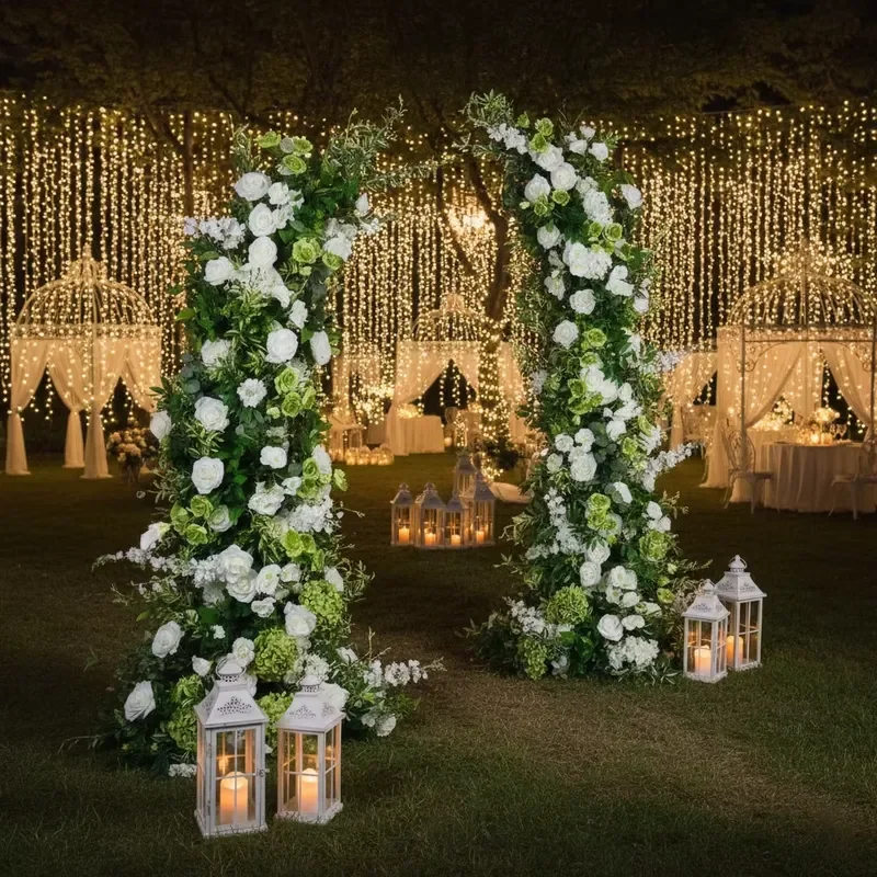 New Design Floral Plant Arch Backdrop Silk Artificial Flowers Decoration for Wedding Photography Party
