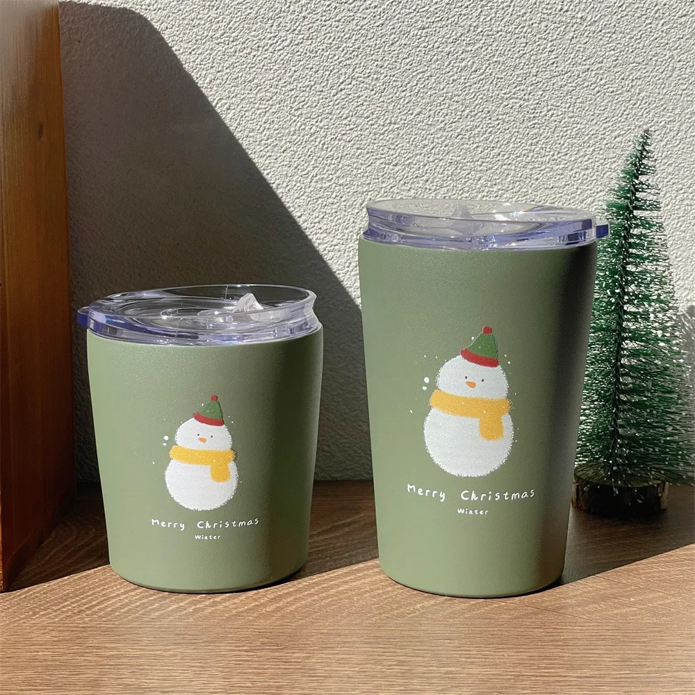 1 Christmas Coffee Cup Stainless Steel Vacuum Insulated Cup Portable Office Mug