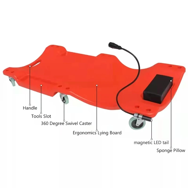 36 inch Car Repair Lying Board With LED Light Skateboard Spare Parts Repair Board Car Vehicle Service Maintenance Tool