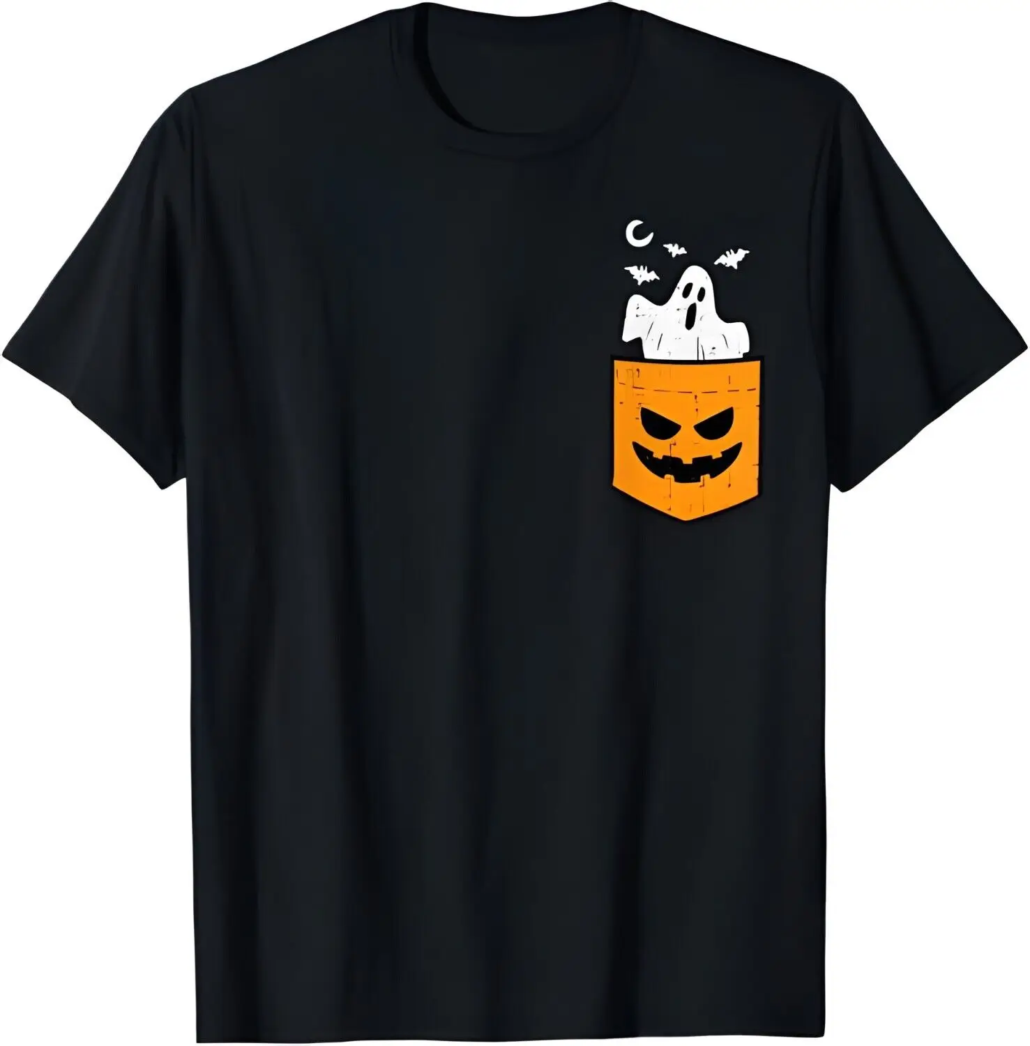 Pocket Ghost Scary Funny Halloween Costume Men Women Kids T-Shirt