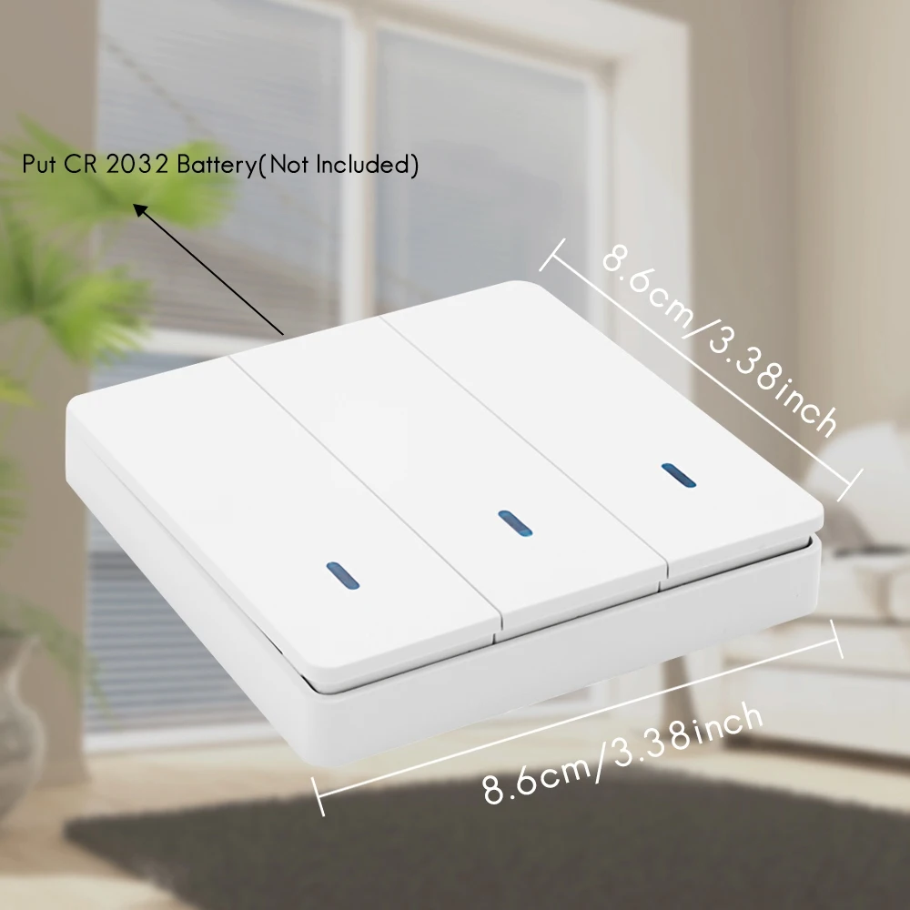 Wireless Smart Light Switch RF 433Mhz Lighting Control Intelligent Switch AC 90-250V 10A Module( 1 W And 3 C And 1 RC)-A32R