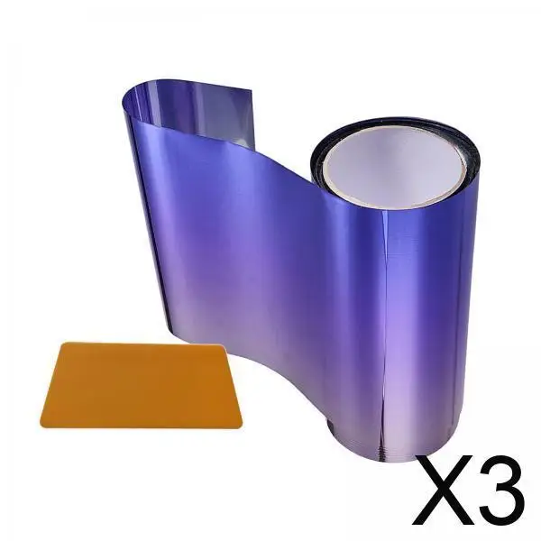 

3xТоновая пленка для солнцезащитного козырька на окно автомобиля со скребком, полоска для солнцезащитного козырька на лобовое стекло, синяя