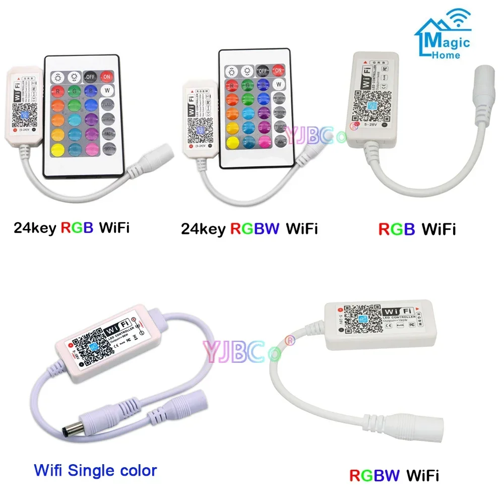 Magic Home Bluetooth 24 Sleutels Draadloze Wifi Afstandsbediening, Rgb/Rgbw/Rgbwc Led Controller 5V 12V 24V Voor Smd 5050 Rgb Led Strip