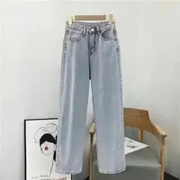 High Waist Straight Leg Dad Jeans Women's Summer New Sle Korean Loose Slimming Wide Leg Long Pants Cool Feeling Thin 4