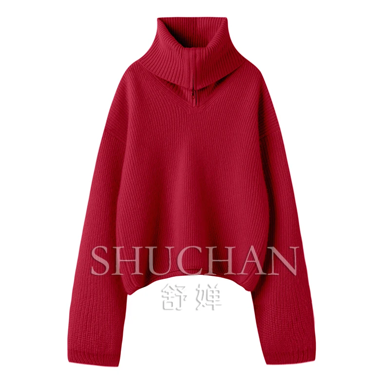 

Turtleneck sueters de mujer pullover thicken Cashmere Lolita Style LOOSE womens knitwear sweater mujer long sleeve top