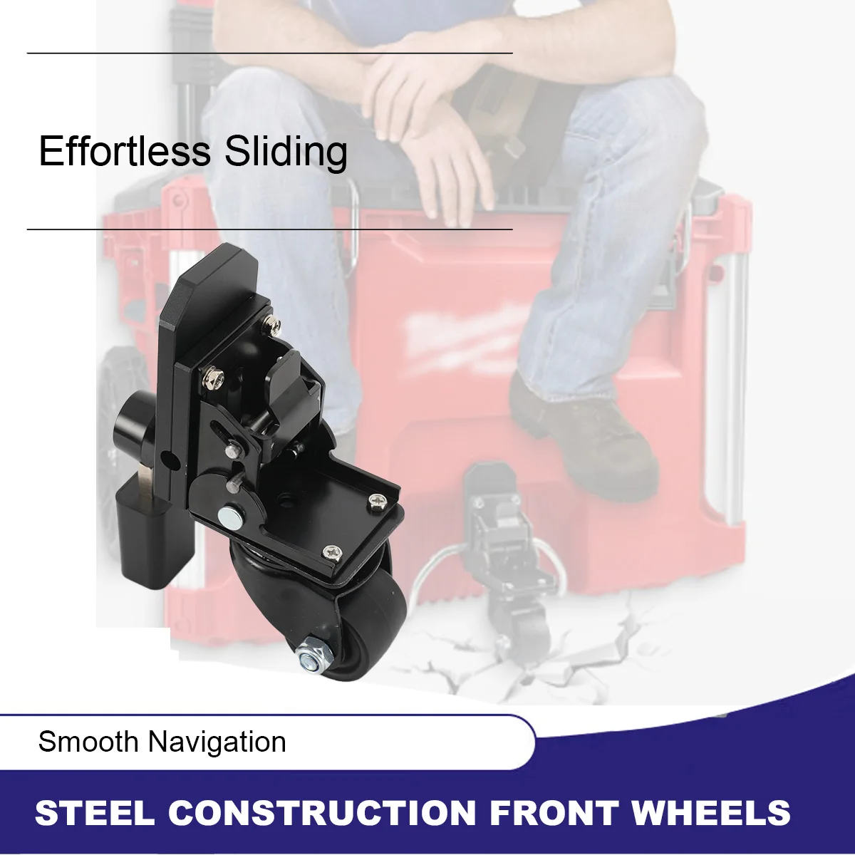 

Steel Construction Front Wheels,Caster Wheel Kit Fit For Milwaukee Rolling Tool Box For Packout Toolbox,200 Lbs Capacity