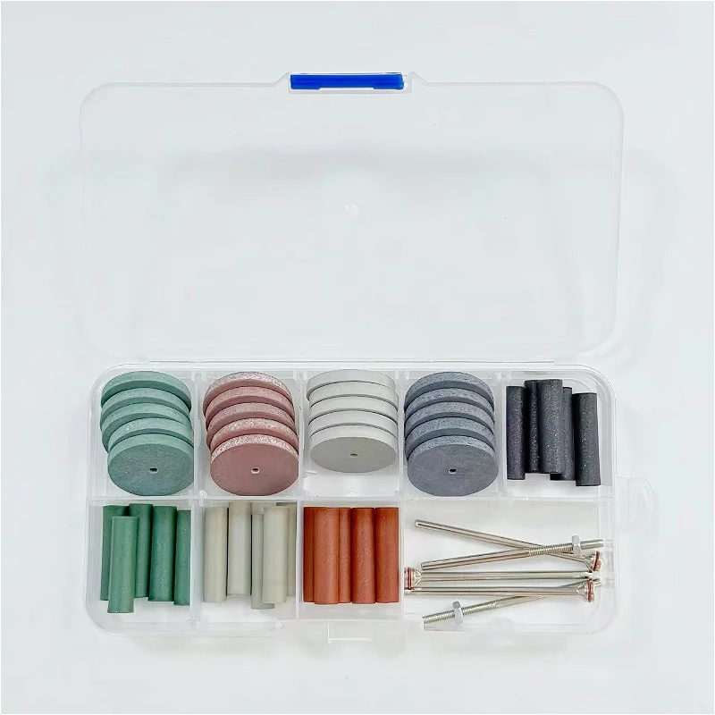 

45PCS/Kit Lab Silicone Rubber Polishing Wheel Kit 2.35mm Polishing Wheels Burs Silicone Rubber for Handpieces Rotary Tool
