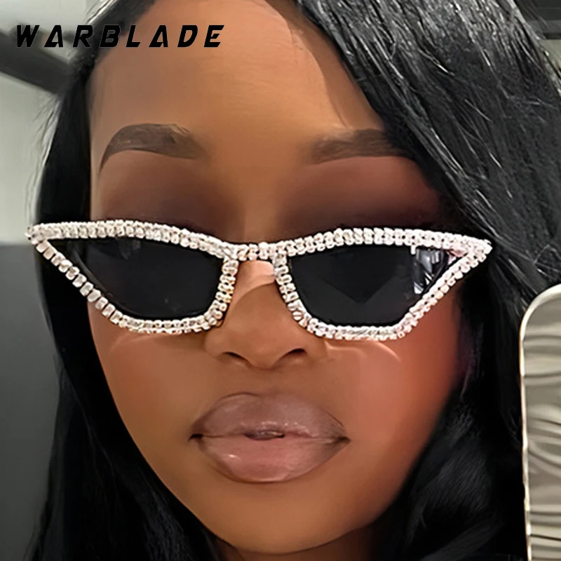 

Fashion Luxury Rhinestone Small Frame Cat Eye Women's Sunglasses Designer Brand Men Sunglass Outdoor Travel Party Eyewear UV400
