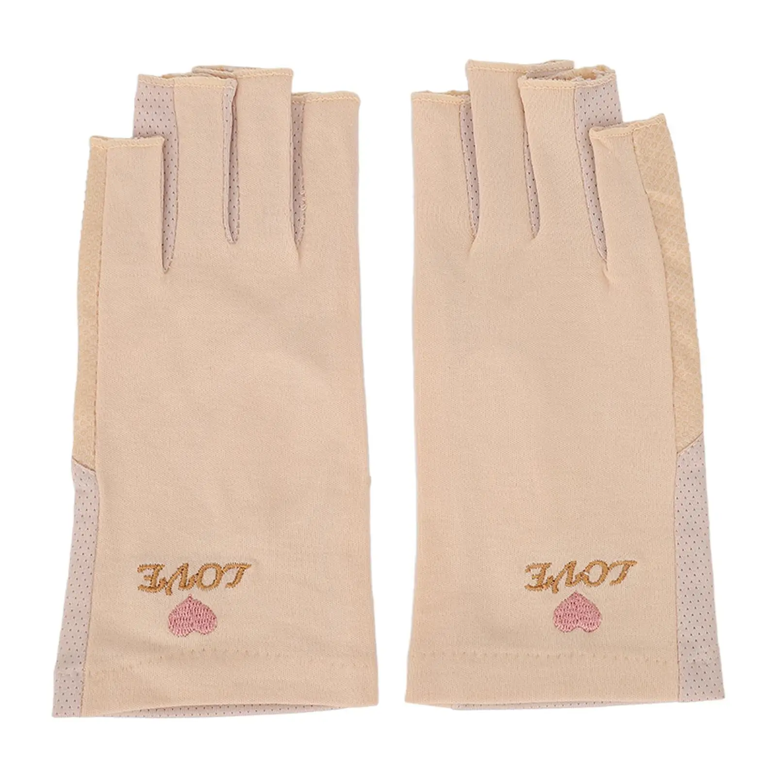 UV Protection Fingerless Manicure Gloves - Breathable  Cotton Nail Lamp Gloves for home Salon Nail Art