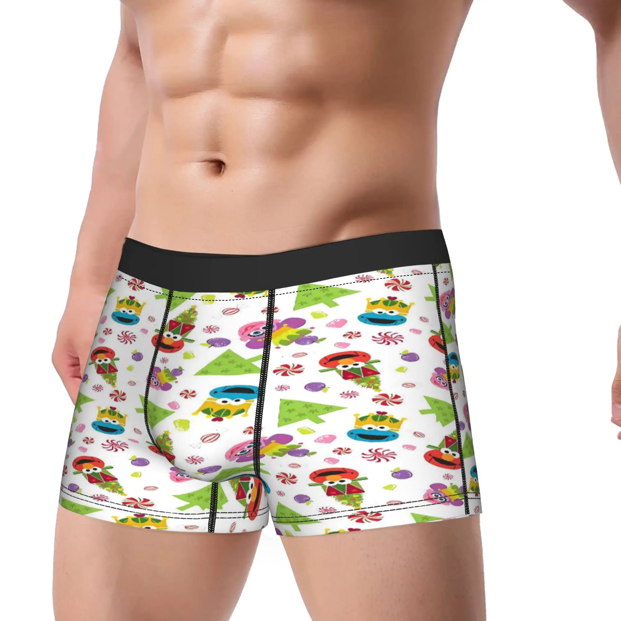 Sesames Streets Underwear  Men Panties Design Comfortable Trunk Hot Sale Boxer Brief Plus Size