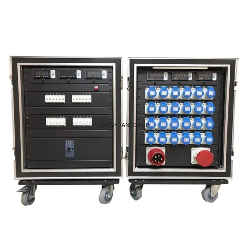 24 way rack power distribution box 63a input 16amp connectors 3 phases distribution box