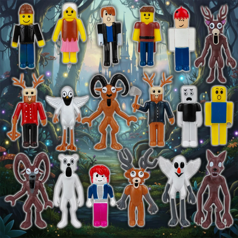 

18 шт./компл. 99 ночей в лесу Фигурки Фигурка Сова Коза Волк Олень 99 ночей в лесу Фигурка Пластиковая игрушка Подарки