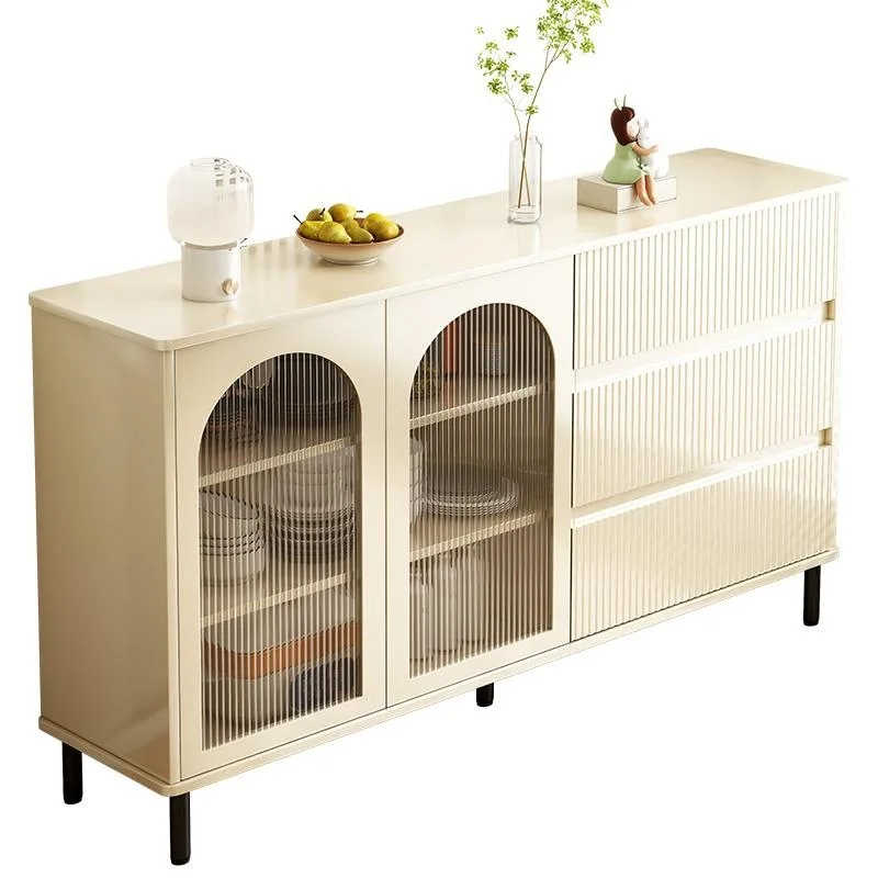 

Sideboard, modern, minimalist, locker, cream, living room, against the wall