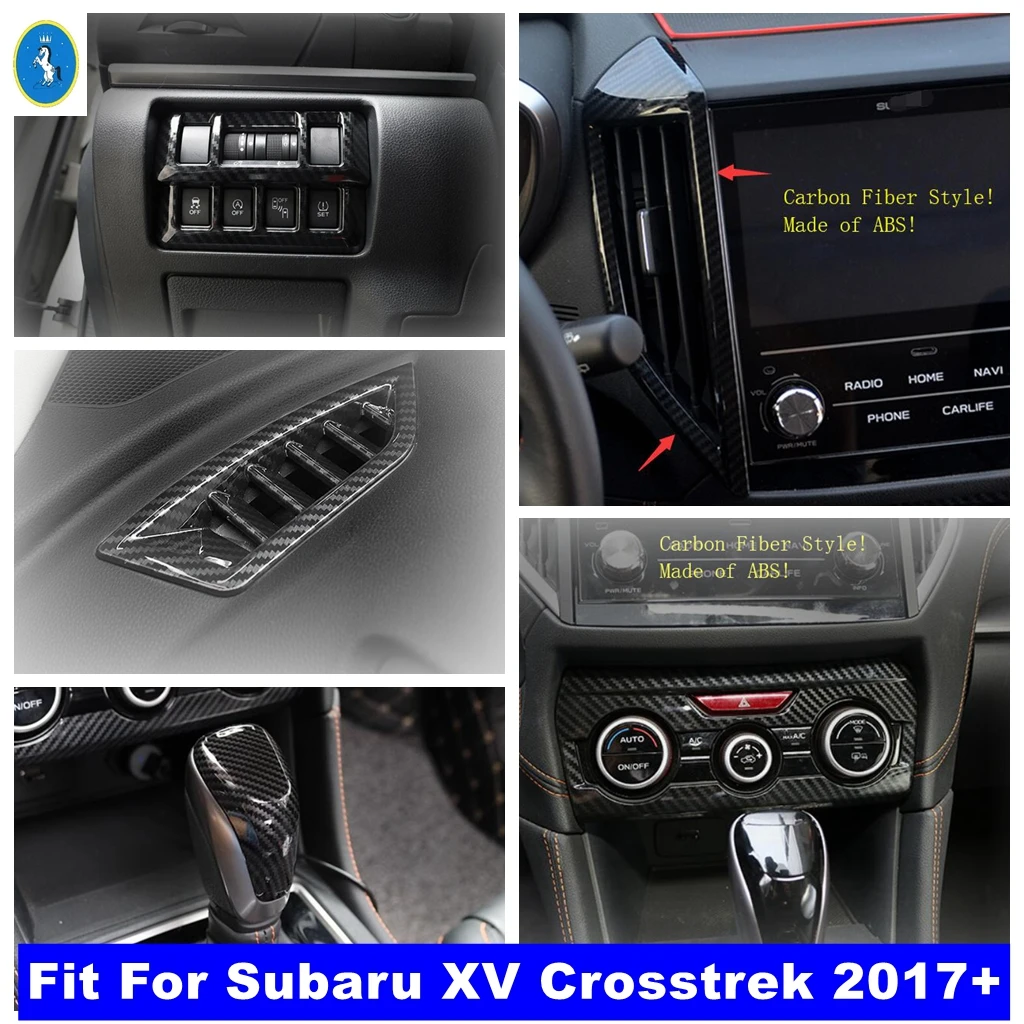 

ABS Auto Head Lamp / Central Air AC Panel / Gear Shift Handle Frame Cover Trim Accessories For Subaru XV Crosstrek 2017 - 2021