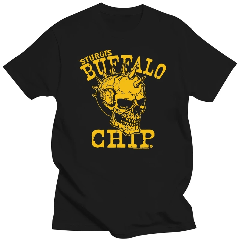 Official Sturgis Buffalo Chip Spiked Skull Black and Yellow Raglan