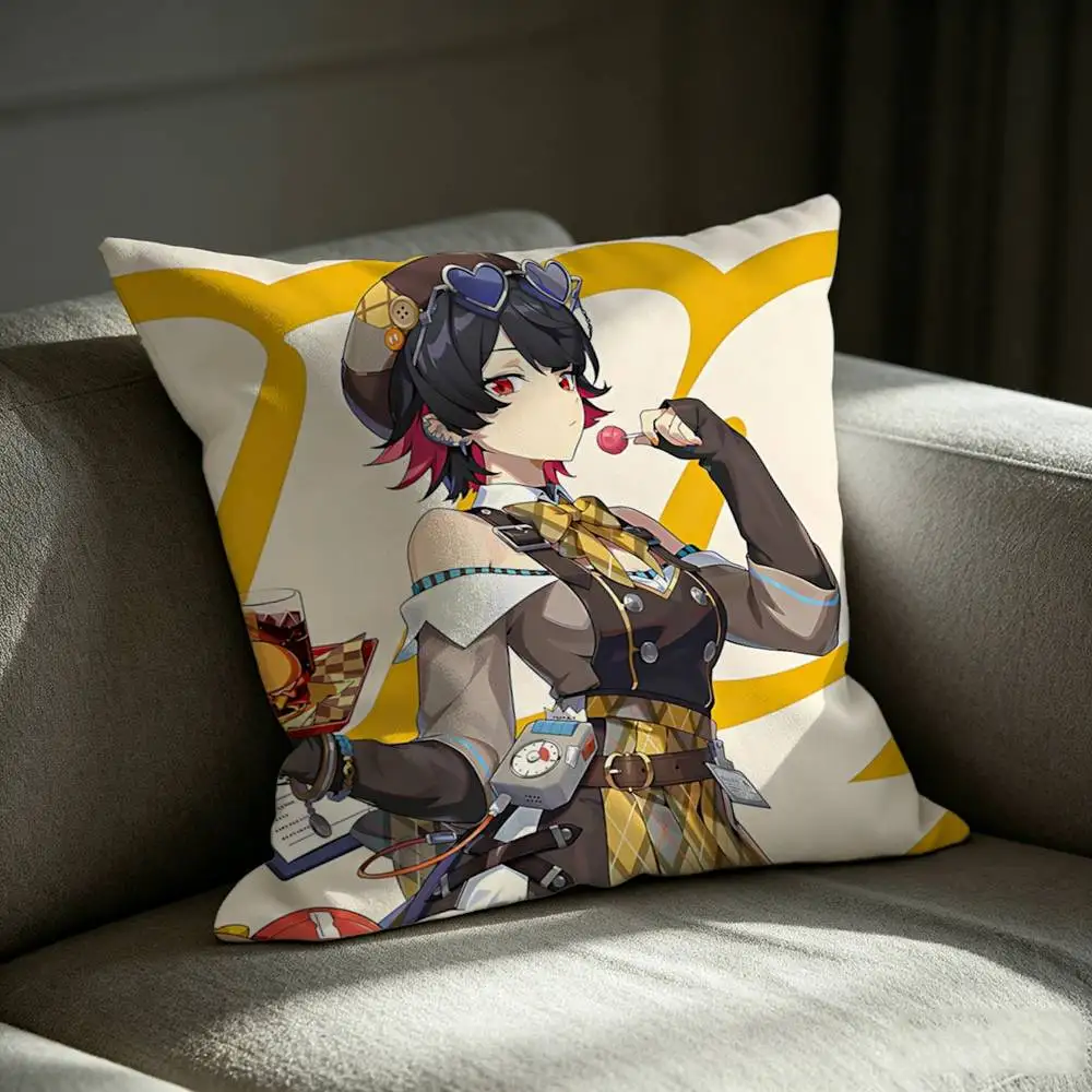 Shark Girl Ellen Joe Game-ZZZ Square Sofa Pillow Cover Solid Color Living Room Home Decor Cushion Case