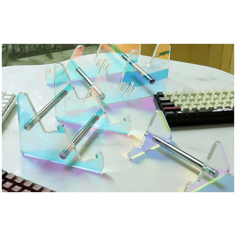Removable Multicolor Acrylic Keyboard Stand Transparent Desktop Tray Computer Keyboard Tray Stand Multicolor image 2