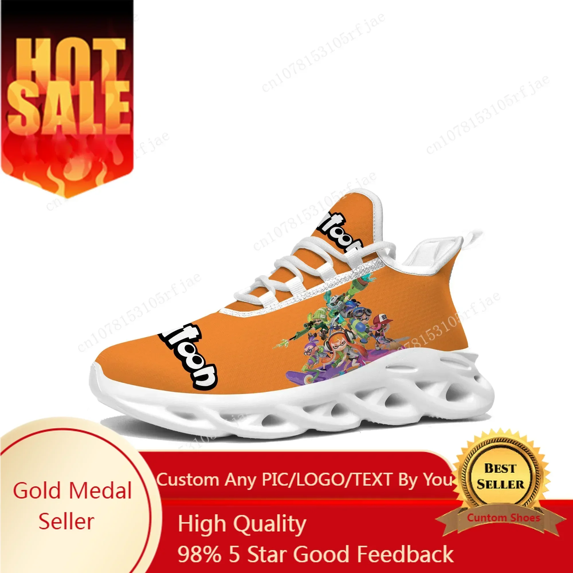 

Anime Cartoon Game Splatoons Flats Sneakers Mens Womens Sports Running Shoes Custom Built Lace Up Shoes