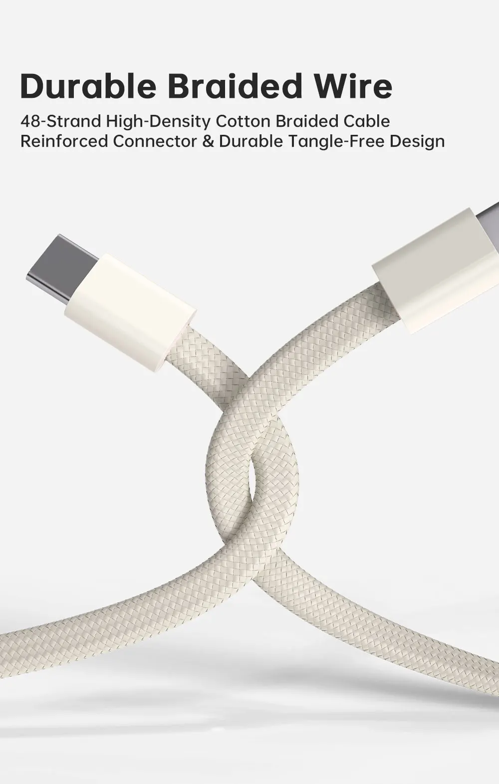 PD 100W USB-C zu Typ-C Schnellladekabel mit magnetischer Befestigung, verwicklungssicher, 480Mbps Datenübertragung, flaches Kabel für iPhone 15 16 17 Mac – Detail 8