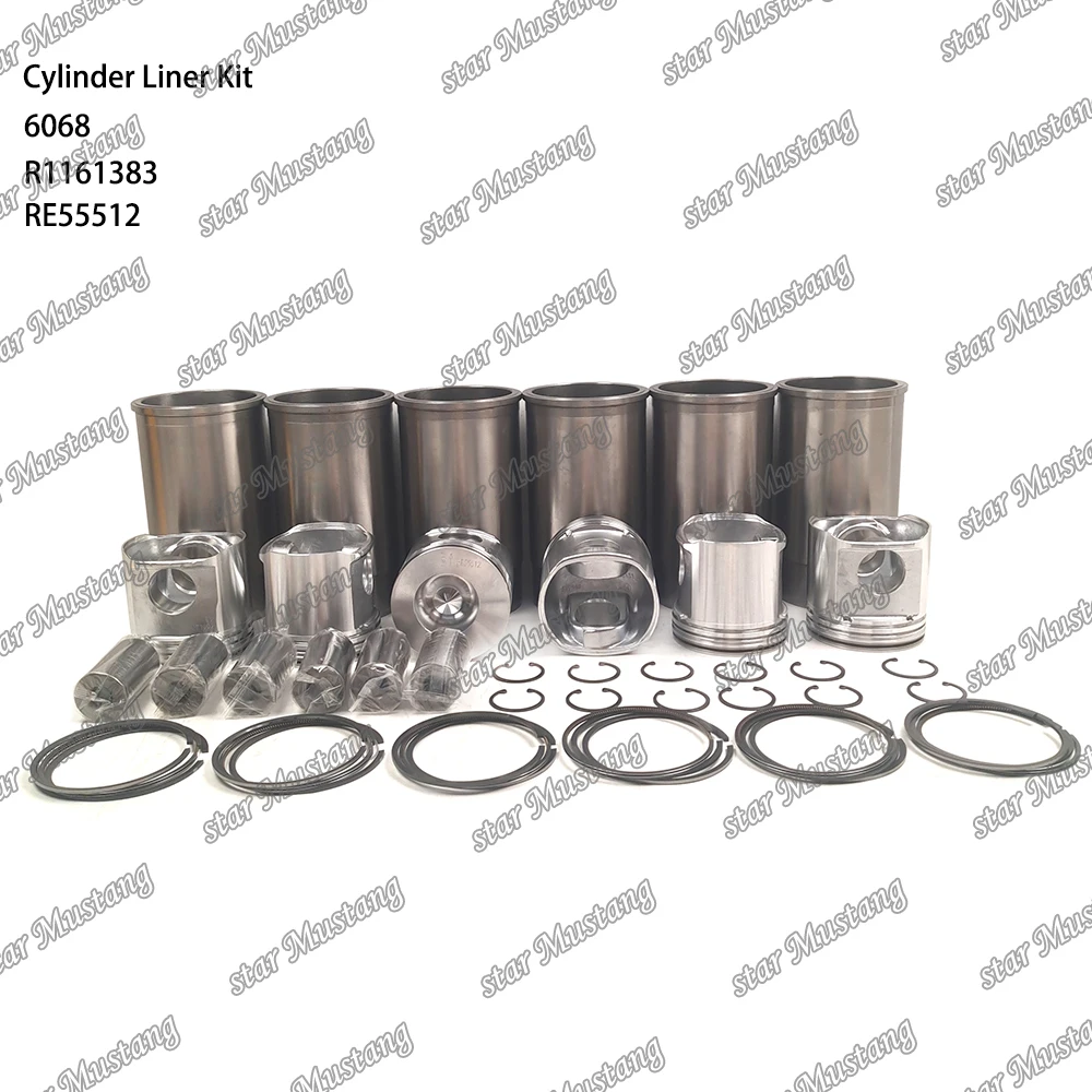 6068 Cylinder Liner Kit R1161383 RE55512 Suitable For John Deere Engine Parts