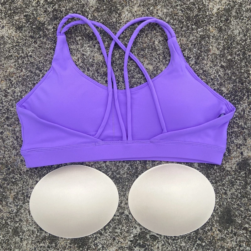 Women Cross Straps Sports Bra Gym Workout Crop Top Yoga Vest High Impact Fitness Bralette Push Up Running Tight Padded Underwear image 6