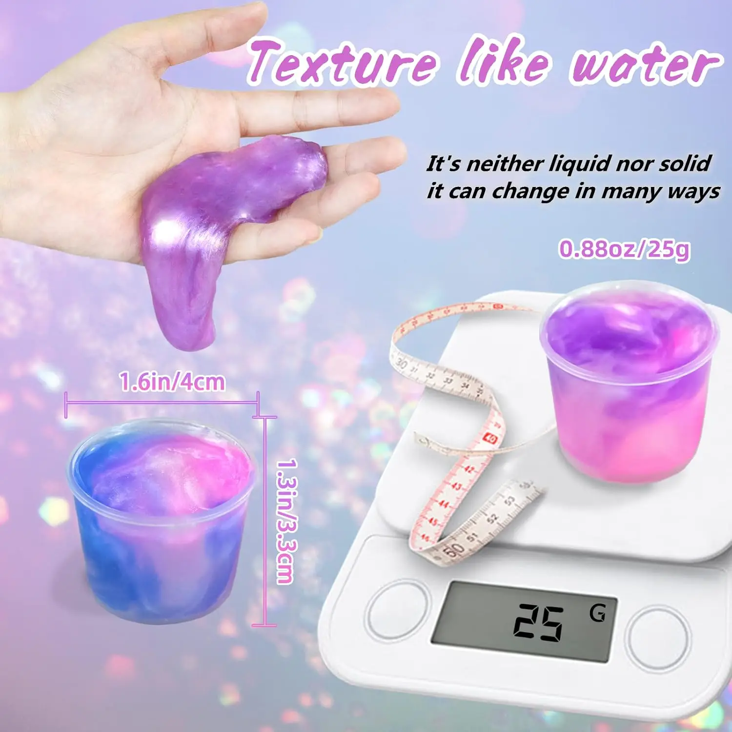 Magical Unicorn Rainbow Slime Squishy Toy Non-Sticky Stretchy Slimes Ideal for Kids Anti-stress Toy Party Favors & Goodie Bags