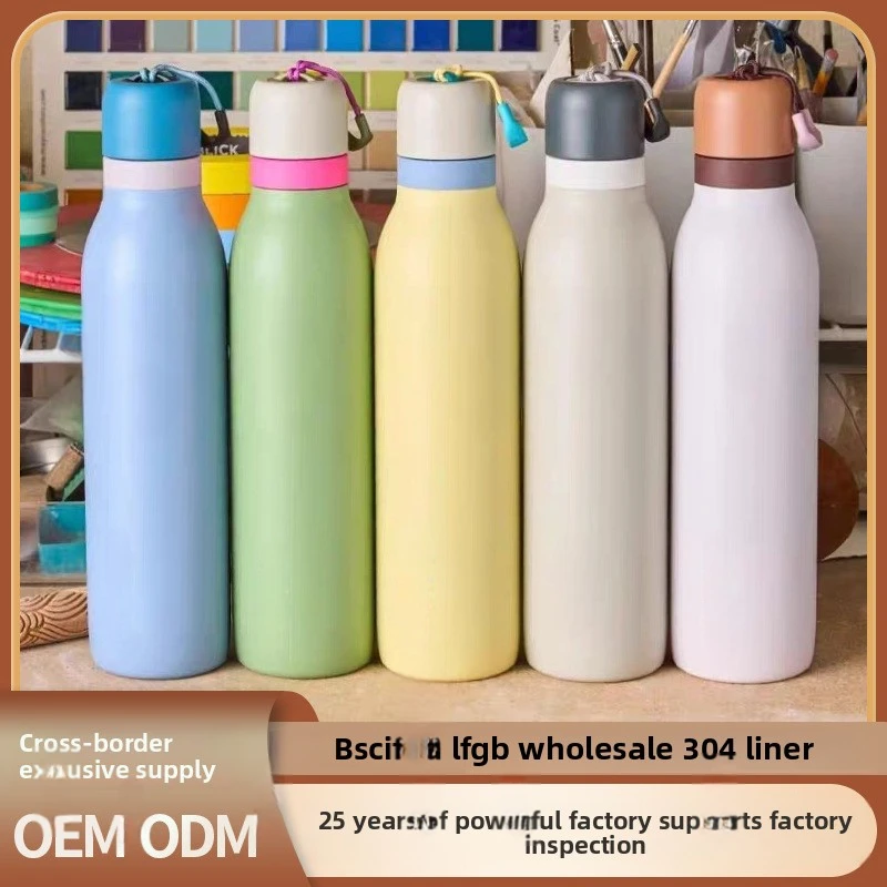 18oz/24ozStainless Steel Insulated Water Bottle Large Capacity Sports BottleinsFashionable Outdoor Portable Handheld Cup