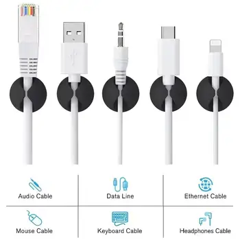 5/50個迷你電線繞線器整理器USB充電線夾桌面整理器電線纜線固定器保護套家用辦公室汽車 8 最佳銷售 電線整理夾 - №1