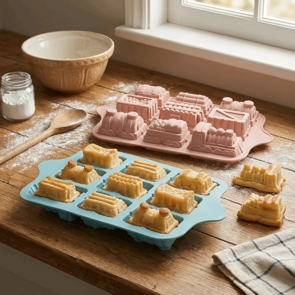 

DIY 9-Tank Design Cake Mold Non-Stick Silicone Pudding Cup Mold Easy Release Flexible Chocolate Fondant Mold Kitchen