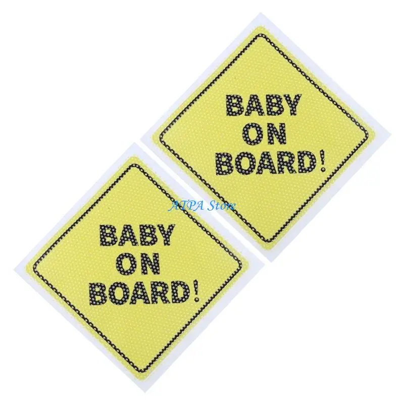 

U13C Baby on Boards Warning Stickers Reflective & Waterproof Infant in Car Warning Adhesive Car Sticker for All Vehicle Type