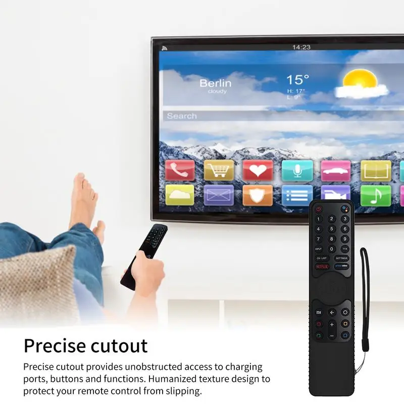 Protective Case For 4S XMRM-010 X10 Smart TV Voice Remote Control Cover Protector With Anti-Drop Lanyard Silicone Cases