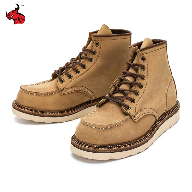 

Motorcycle Boots Waterproof Moto Genuine Leather Boots Retro Cowhide Leather Motocross Off-Road Motorbike Riding Shoes Unisex