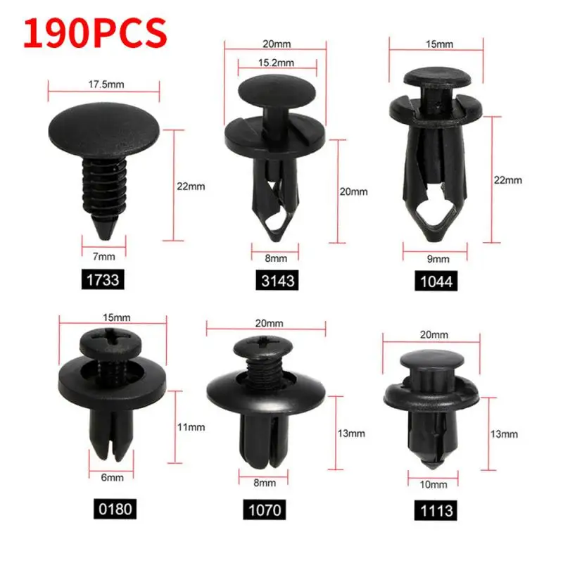 Size Auto Fastener Clips Mixed Car Clips Retainer Rivet Door Panel Fender Liner Bumper Fender Trim Car Accessories