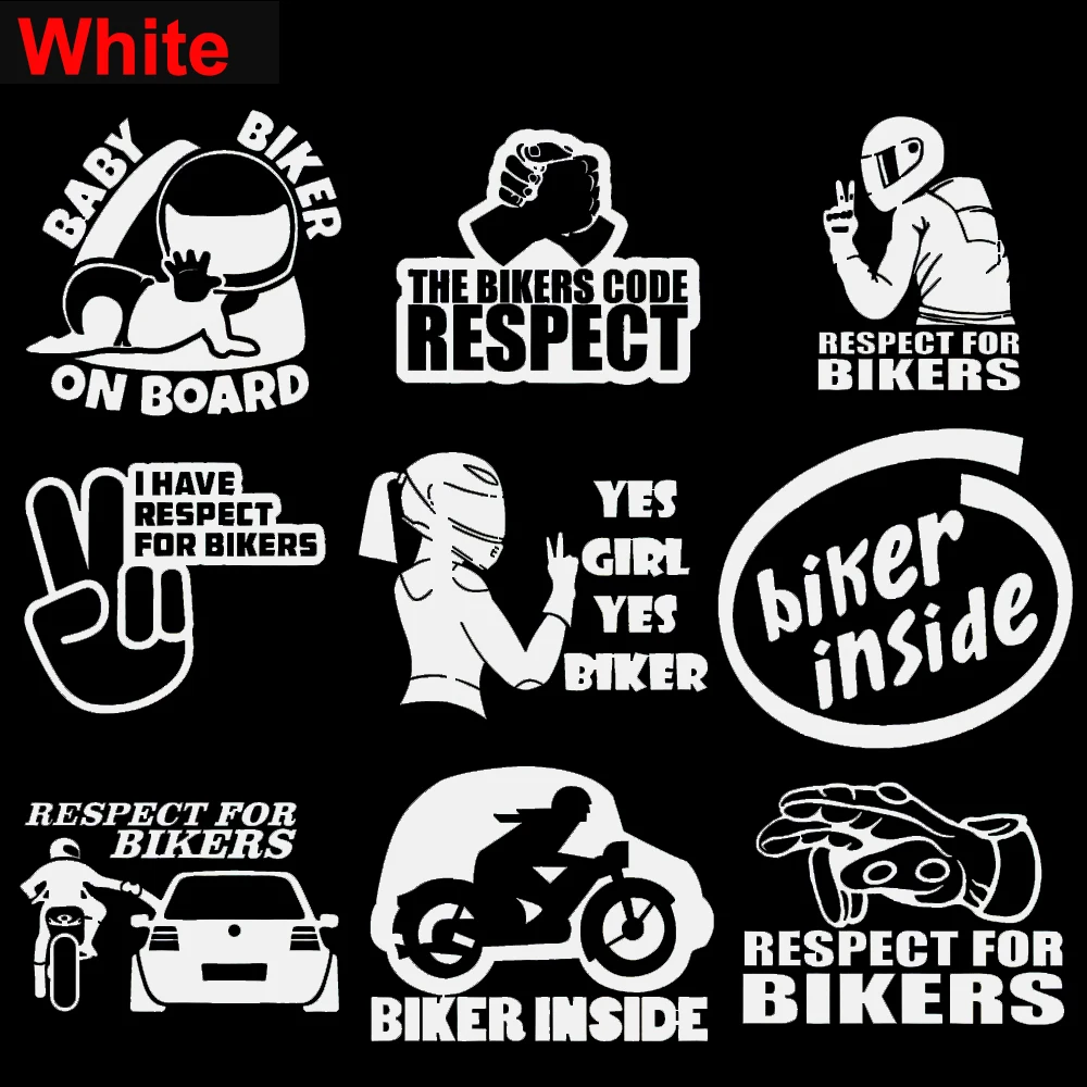 LYKX Funny Baby on Board  Inside Car Sticker Respect for Bikers Automobiles Motorcycle Exterior Accessories Vinyl Decals