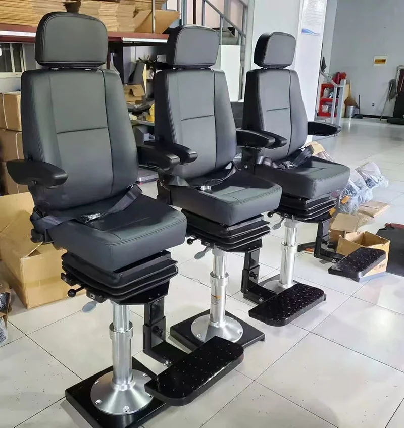 

Marine Driving Chair Boat Captain Seats Suspension Ship Pilot Chair With Footreat Pedestal