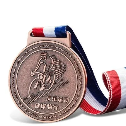 Metalen medaille sportvergadering mountainbike race medaille hangende gouden, zilveren en bronzen medaille persoonlijkheid