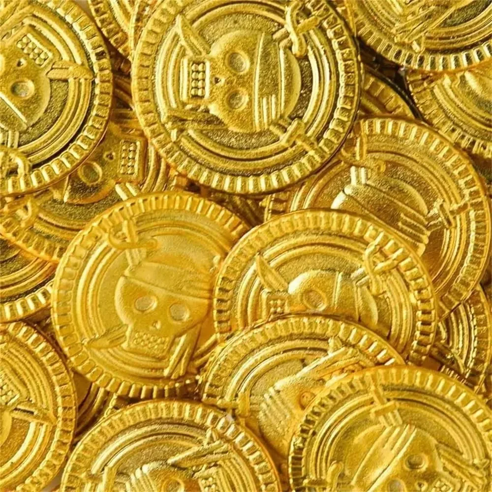 Plastic Pirate Gold Coins Gold Sliver Game Coin Fake Gold Treasure Kid Favor Party Decoration Halloween Gold Coin Party Supplies view 4