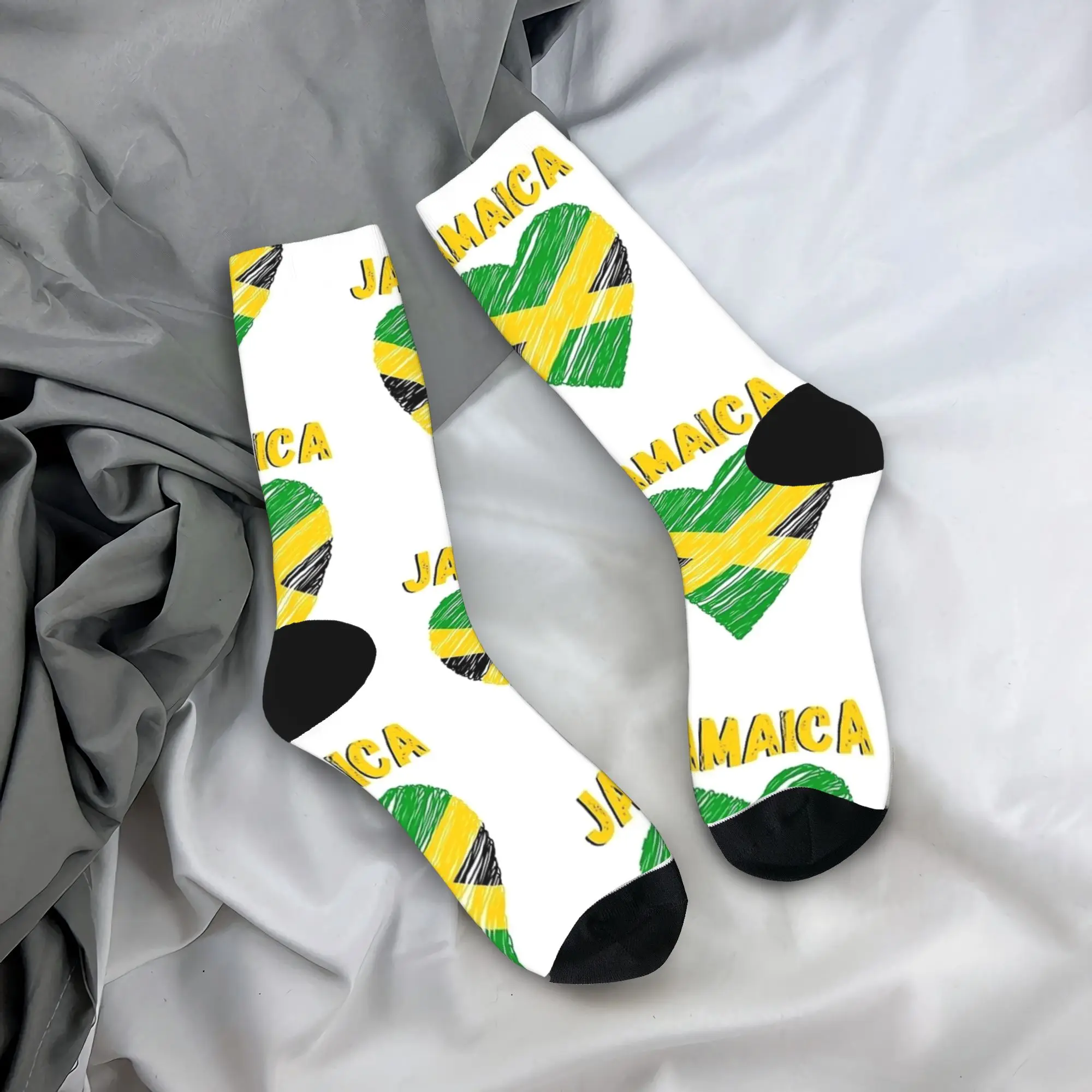 

Носки с сердечками Jamaica Love Heart, оригинальные осенние нескользящие носки для пар, мягкие дышащие уличные носки с графическим рисунком