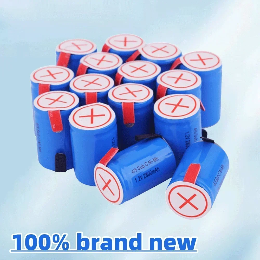 NEW 100% 4/5 SC Sub C Hoge Ontlading 1.2V 2800mAh oplaadbare Ni-Mh Battery Met Lassen Tabs