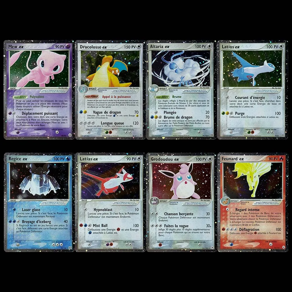 PKM French PTCG Foil Proxy Game Cards Dragonite ex Wigglytuff ex  Mew Ninetales  Latios Altaria ex Collectible Toy Gift Cards